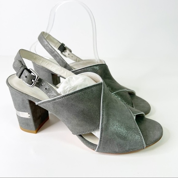 NWOB Stuart Weitzman Gray Block Heels SZ 8 - Picture 1 of 9